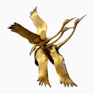 Willy Daro, Sculptures of Flying Cranes, 1970s, Bronze, Set of 2