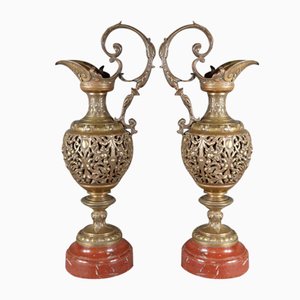 Jugendstil Bronzekrug, 1910, 2er Set