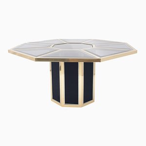 Octagonal Brass Dining Table from Roche Bobois, 1970s