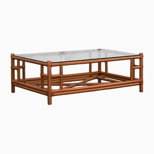 Large Bamboo Coffee Table, 1980