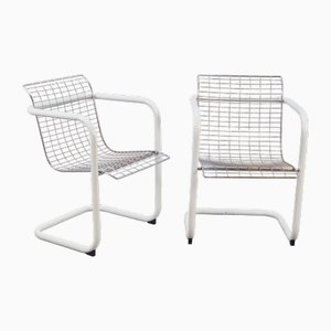 Fauteuils Cantilever Vintage en Métal, 1980s, Set de 2