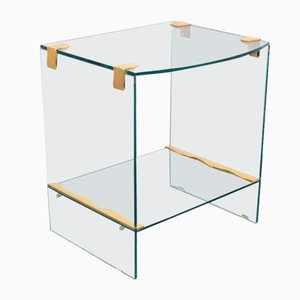 Vintage Regency Beistelltisch aus Messing & Glas, 1970er