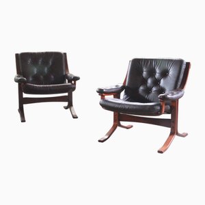 Set of Cantilever Easy Chairs attributed to Jon Hjortdal for Velledalen, Norway, 1970s