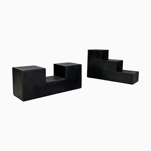 Italian Modern Black Coffee Tables by Mario Bellini for C&B Italia, 1970s, Set of 2