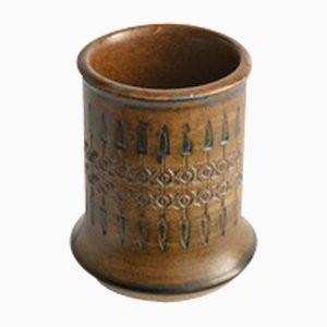 Moderne Skandinavische Vase aus Steingut von Ulla Winblad für Allingsås Keramik, 1960er