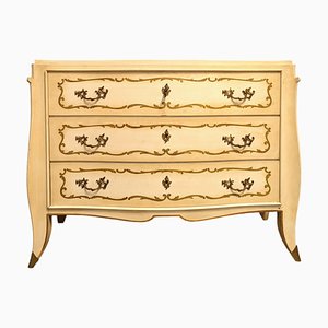 20th Century Leleu Style Chest of Drawers with Brass Feet