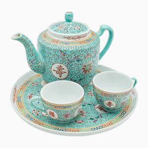 Mun Shou Longevity Tea Set, 2000s, Set of 4