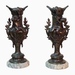 Antique Cassolettes in Brown, Set of 2