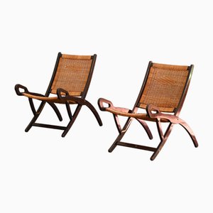 Mod. Klappbare Ninfea Armlehnstühle von Gio Ponti für Fratelli Reguitti, 1950er, 2er Set