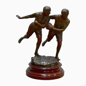Regula Figure of Rugby Players by Rancoulet, 20th Century