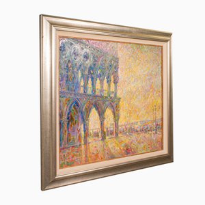Artista inglese, Venice Sunlight, anni 2000, Olio su tela, con cornice