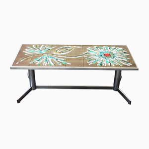 Ceramic and Chrome Coffee Table, 1970s