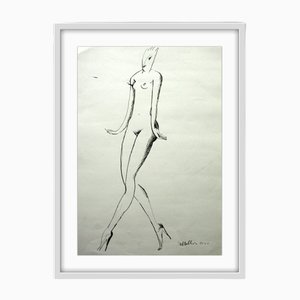 Giuseppe Del Debbio, Nude, Ink Drawing on Paper, 2011