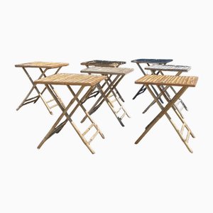 Klappbarer Bistrotisch aus Bambus, 1990er