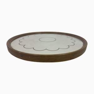 Plateau Tournant avec Miroir Lazy Susan pour Centre de Table, Italie, 1940s