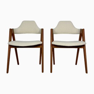 Set of Danish Compass Dining Chairs in Teak by Kai Kristiansen for Sva Møbler, 1950s