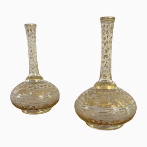 Antique French Gilt Decorated Bottles, 1900, Set of 2