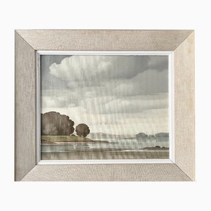 Pierre De Clausade, Mud Flats on the Loire, 1950s, Oil on Canvas, Framed