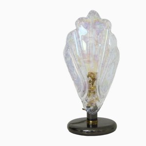 Foliage Tischlampe aus Glas & anthrazitgrauem Metall, 1980er