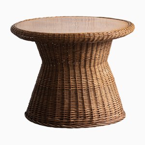 Vintage Side Table in Rattan, 1960s