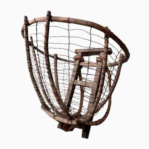 Antique Japanese Harvest Backpack Basket, 1920s