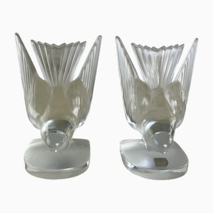 Sujetalibros de cristal de Lalique, Francia, años 80. Juego de 2