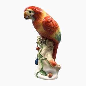 Mid-Century Parrot in Hand Painted Porcelain from Herend Hungary, 1950s