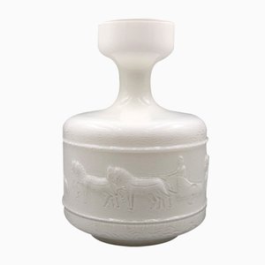 Jarrón antiguo de vidrio opalino blanco, Florencia, siglo XIX