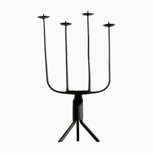 Vintage French Brutalist Candlestick in Wrough Iron, 1960s