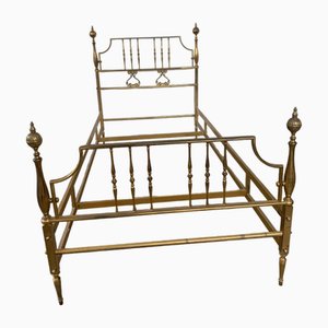Estructura de cama vintage hecha a mano de latón, 1950