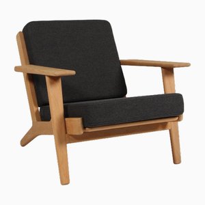 Vintage Danish Lounge Chair in Soap Treated Oak by Hans J. Wegner for Getama, 1970s