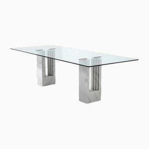 Delfi Marble and Glass Table by Marcel Breuer and Carlo Scarpa for Cassina