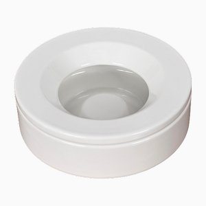 Posacenere in ceramica bianca di Angelo Mangiarotti per Danese Milano, anni '60