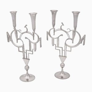 Candelabras from Werkstätte Hagenauer Wien, 1927, Set of 2