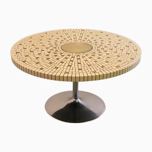 Runder Mosaiktisch mit Tulip Base, 1970