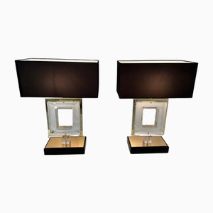 Italienische Art Deco Tischlampen aus Gold & Muranoglas, 2000er, 2er Set