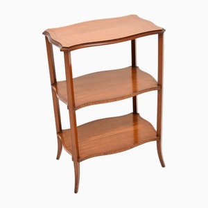 Mesa auxiliar eduardiana antigua de madera satinada, 1900