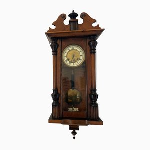 Antike viktorianische Wiener Wanduhr aus Nussholz, 1860