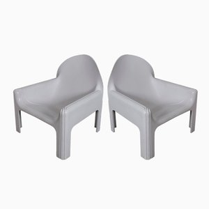 White Model 4794 Lounge Chairs by Gae Aulenti for Kartell, 1974, Set of 2