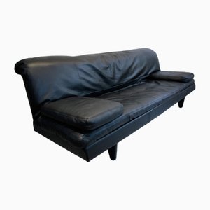 Divano trasformabile DS169 postmoderno in pelle nera di Ernst Ambühler per De Sede, anni '80