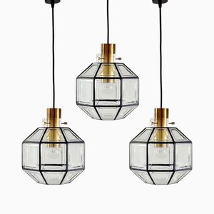 Large Mid-Century Octagonal Glass Ceiling Light from Limburg, 1960s