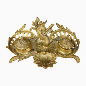 Antique Gilt Bronze Inkwell