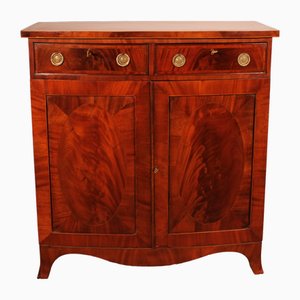 George III Sheraton Bowfront Buffet/ Side Cabinet in Mahogany, 18th Century