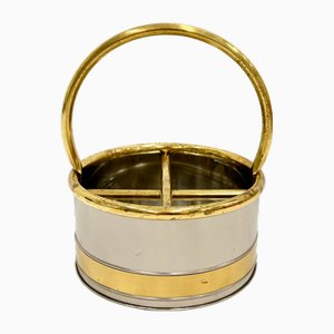 Brass and Steel Bottles Basket from Gilde Handwerk, 1970s