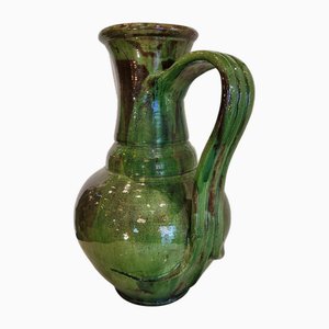 Große Vase aus grün glasierter Biot-Keramik