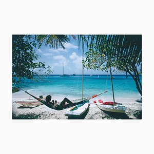 Lámina fotográfica Slim Aarons, Mustique Hammock, Estate Stamped