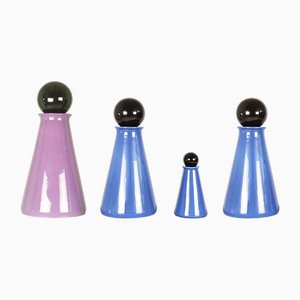 Dekorative Flaschen aus glasierter Keramik von L. Boscolo für Forma & Luce, 1980er, 4er Set