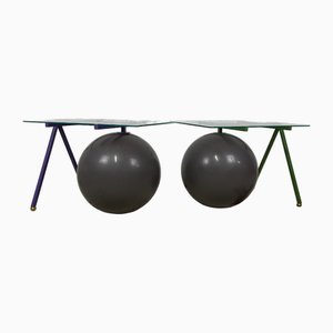 Coffee Tables with Metal Structure, 1980s, Set of 2