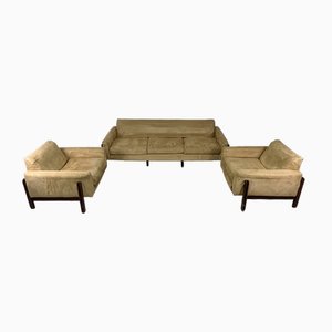 Sofa and Wooden Armchairs by Ico Parisi for Cassina, 1960s, Set of 3