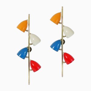Italienische Vintage Wandlampen aus Messing, 2er Set